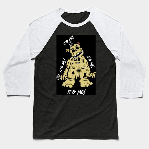 Golden Freddy Baseball T-Shirt by Black Snow Comics